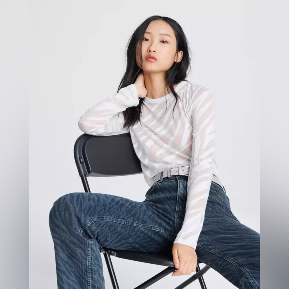 Rag & Bone $175 VALENCIA ZEBRA LONG SLEEVE CREW ▫️